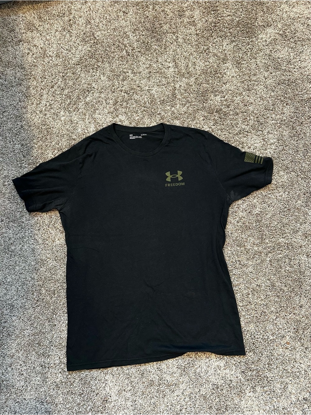 Under Armour Men's Black Tee with Olive Logo